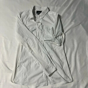 Marmot Button Down Adjustable Sleeve Breathable Shirt White Size Medium